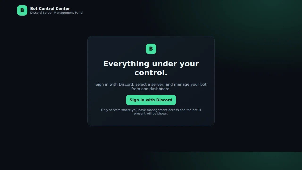 Bot Control Center