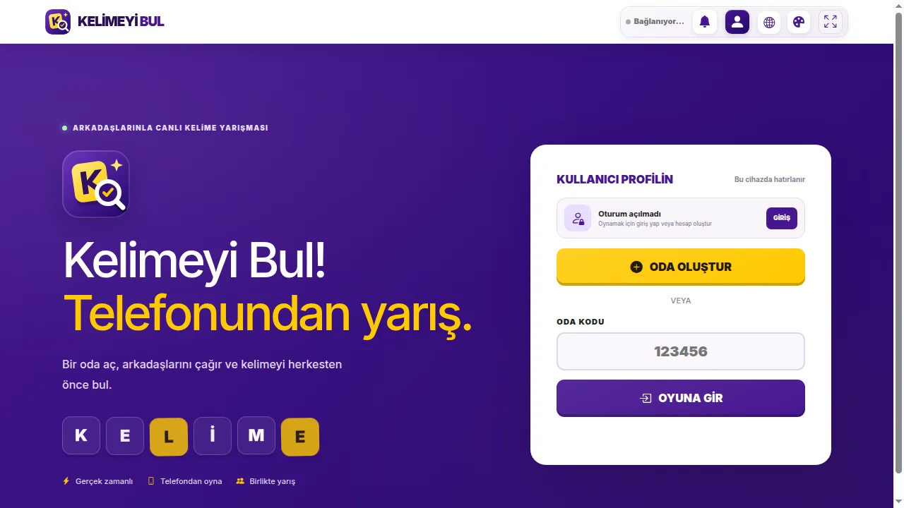 Kelimeyi Bul | Online Kelime Yarışması